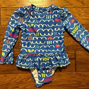 Cat & Jack one piece rash guard swimsuit barely used.